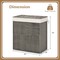 Costway Hand-woven Rattan Laundry Hamper with Lid Removable Liner Bag 29-Gallon 2-Section